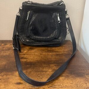 Rebecca Minkoff Black Leather Vanity Saddle Bag